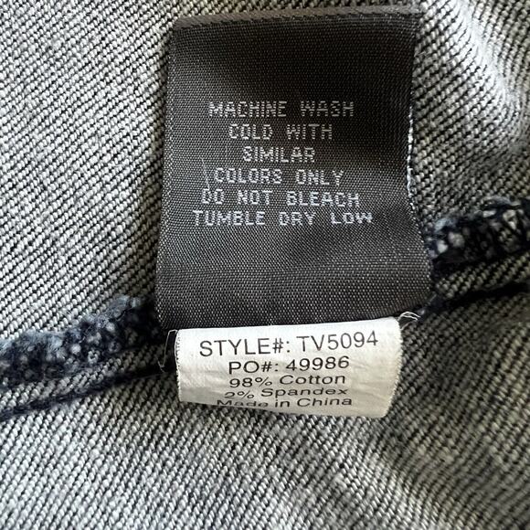 Level 99 Denim Jacket Women Small Cropped Jean Button Front Western Cowgirl Boho - Picture 5 of 12